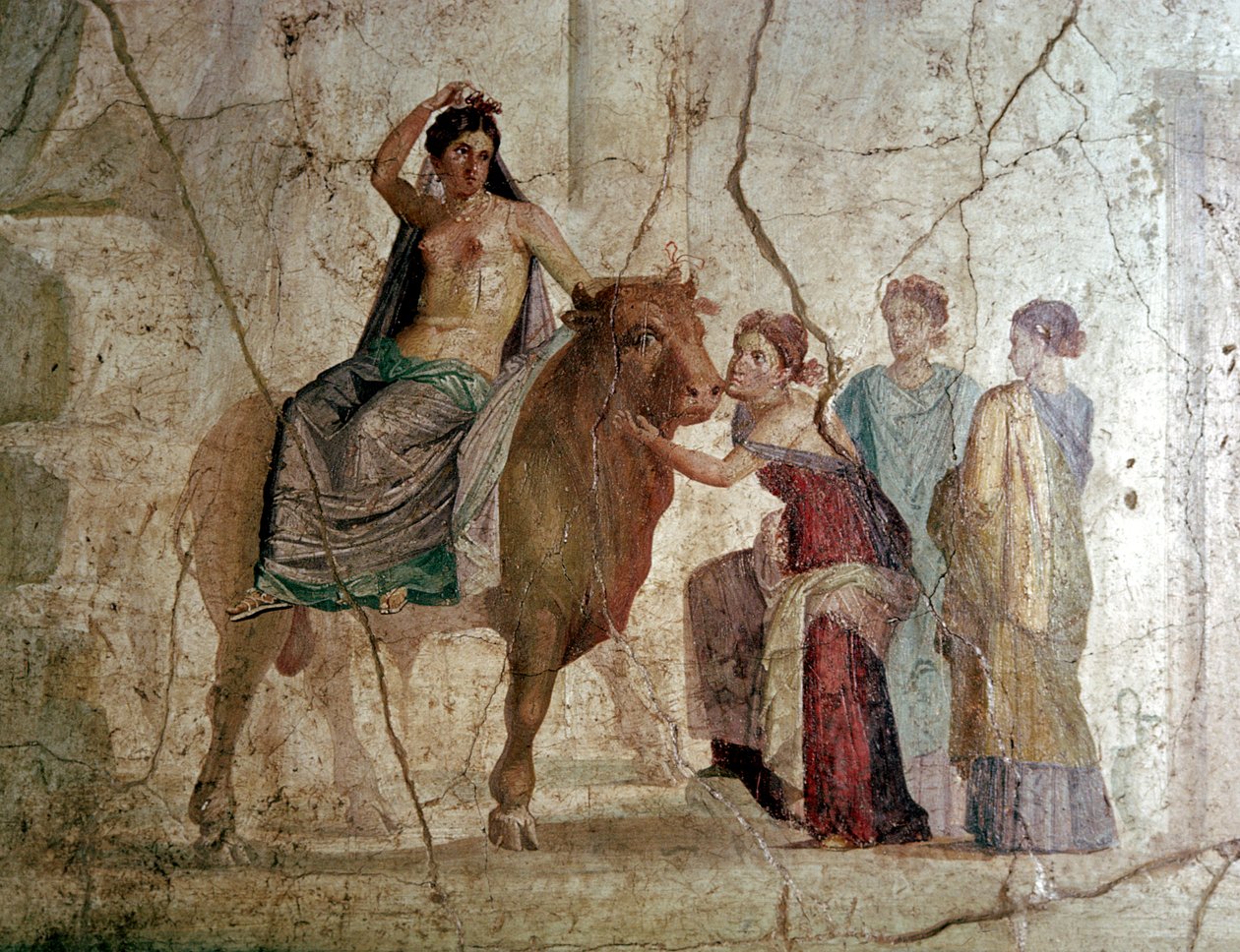 Roman wallpainting de The Rape of Europa, Casa de Jason, Pompéia, Itália de Unbekannt