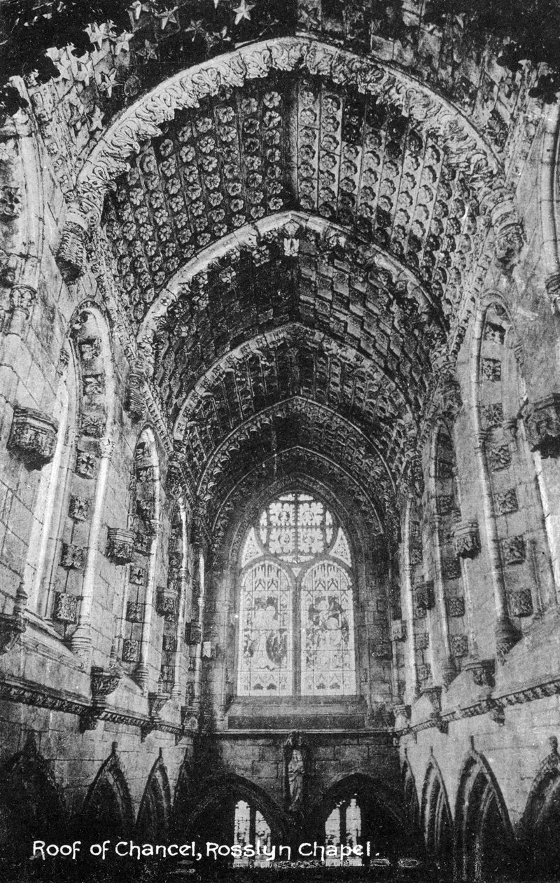 Telhado da capela-mor, capela de Rosslyn, Midlothian, Escócia, século XX de Unbekannt