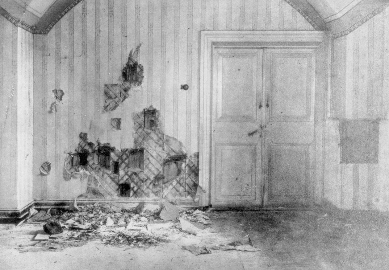 Sala onde o czar Nicolau II e sua família foram executados, Ecaterimburgo, Rússia, 17 de julho de 1918 de Unbekannt