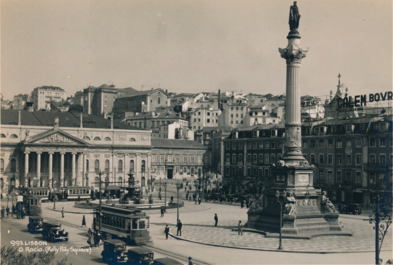 Praça do Rossio, Lisboa, Portugal, 1936 de Unbekannt