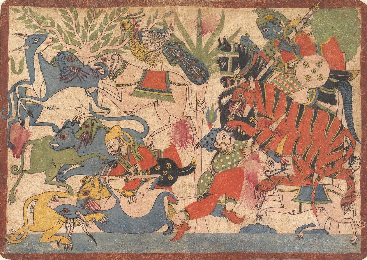 Royal Hunt, fólio de um Mahabharata, 1800-1850. de Unbekannt