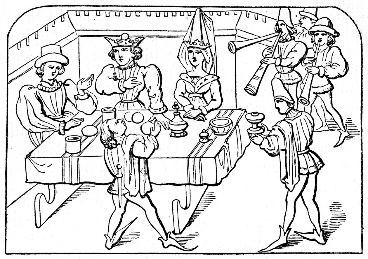 Banquete real, século XV, 1910 de Unbekannt