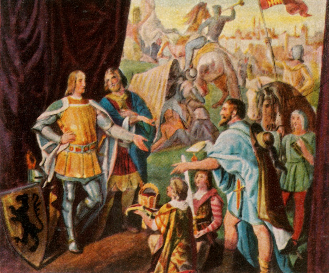 Rudolf de Habsburgo recebe a notícia de sua eleição como rei da Alemanha, 1273, 1936. de Unbekannt