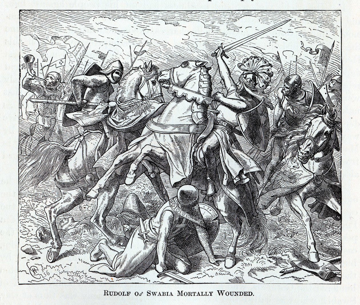 Rudolf da Suábia mortalmente ferido, 1882 de Unbekannt