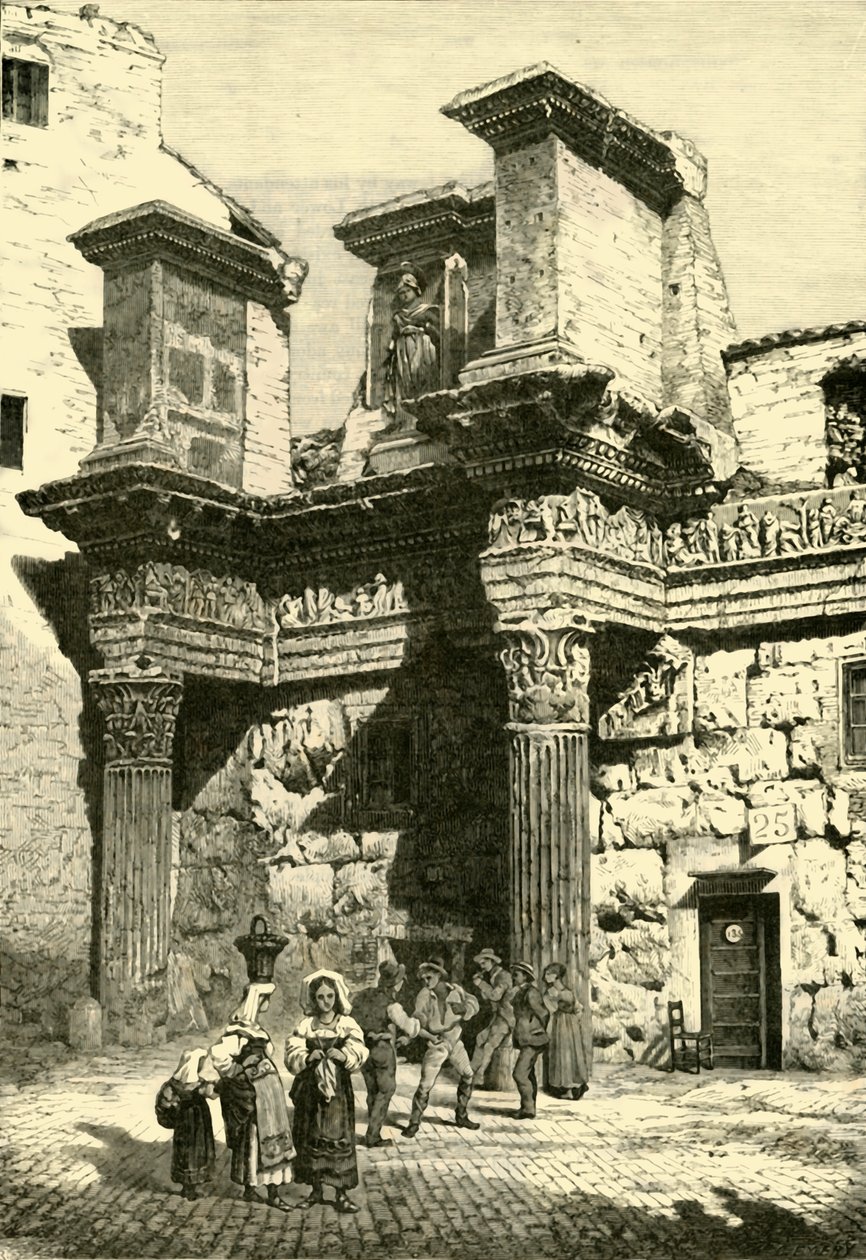 Ruínas da parte do fórum de Nervas, Roma, 1890. de Unbekannt