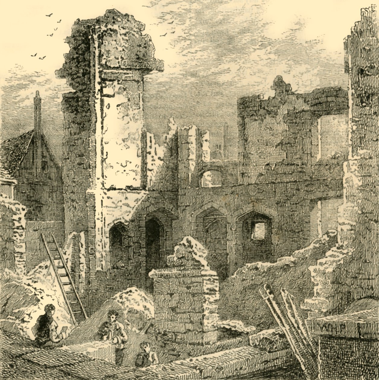 Ruínas do convento de Santa Clara, c1872. de Unbekannt