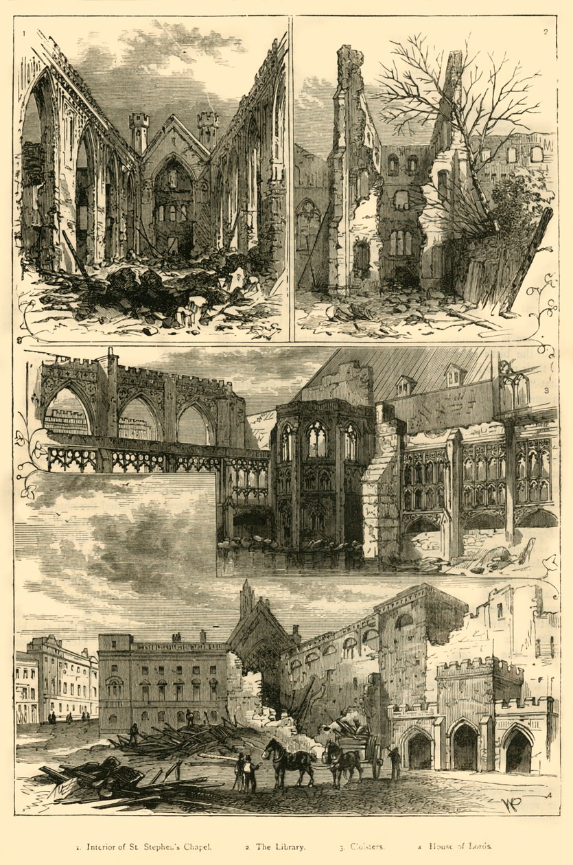 Ruínas das Casas do Parlamento, 1881. de Unbekannt