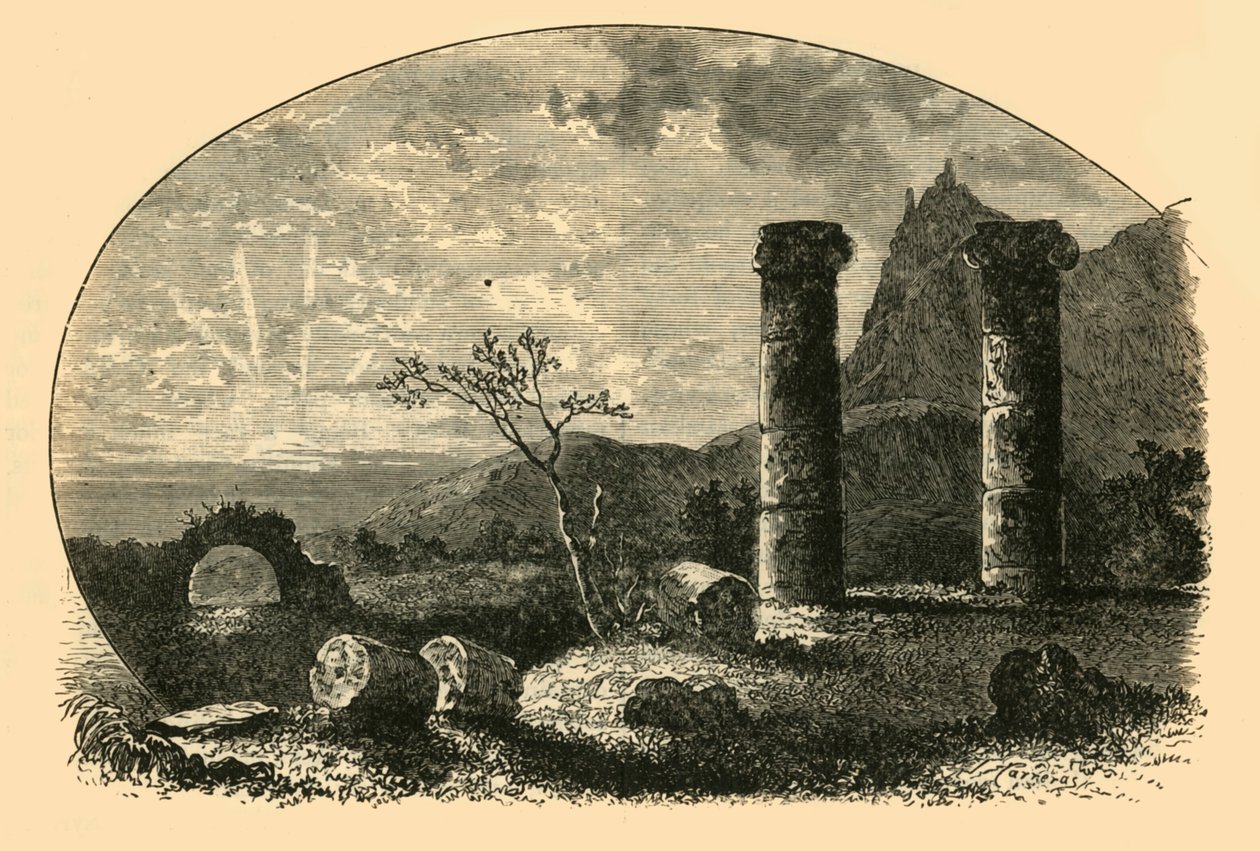 Ruínas do templo de Cybele em Sardes, 1890. de Unbekannt