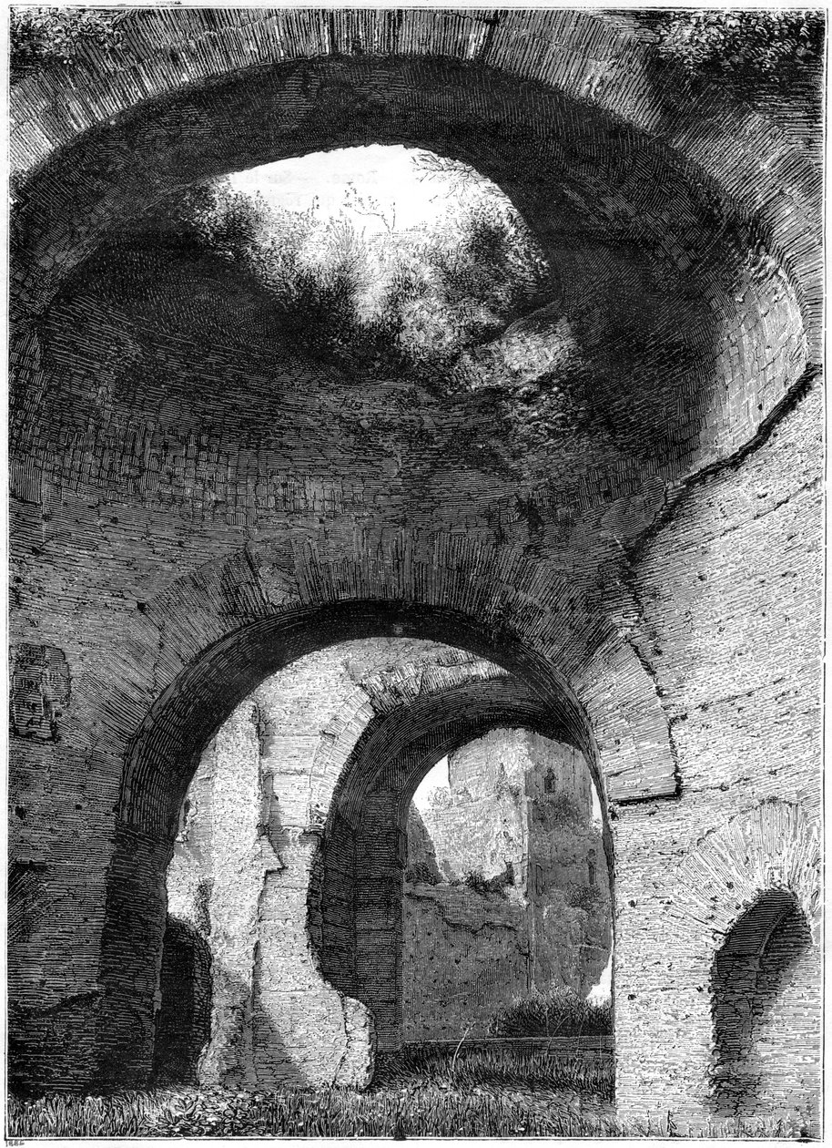 Ruínas dos banhos termais de Caracalla, Roma, 1886 de Unbekannt