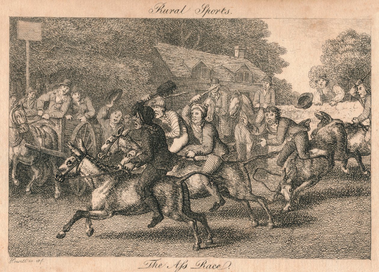 Esportes rurais - The Ass Race, 1800. de Unbekannt