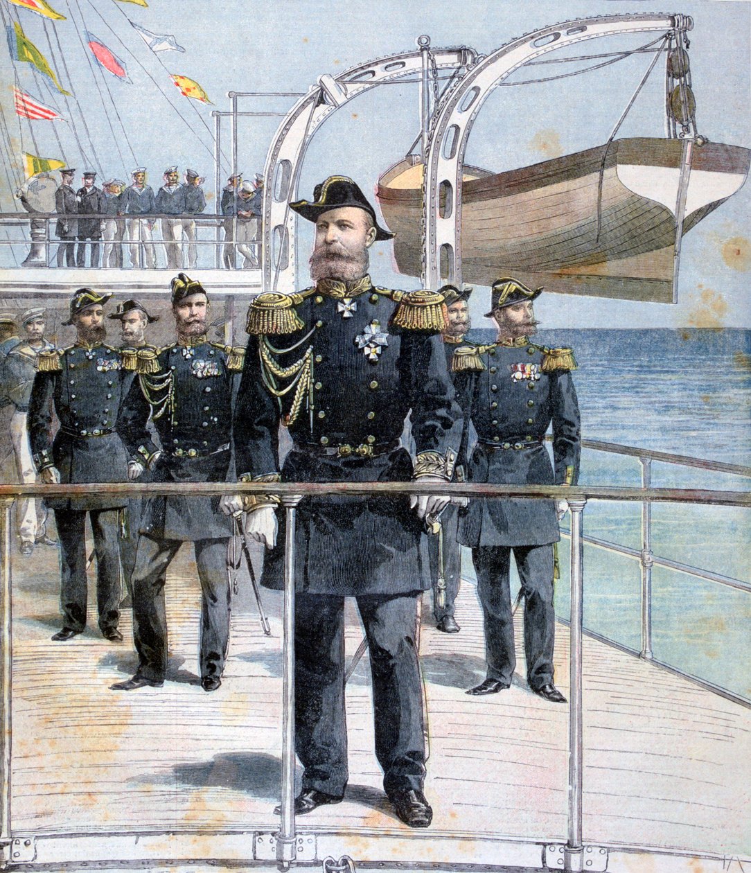 Almirante russo Avellan a bordo do cruzador Imperador Nicolau I, 1893 de Unbekannt