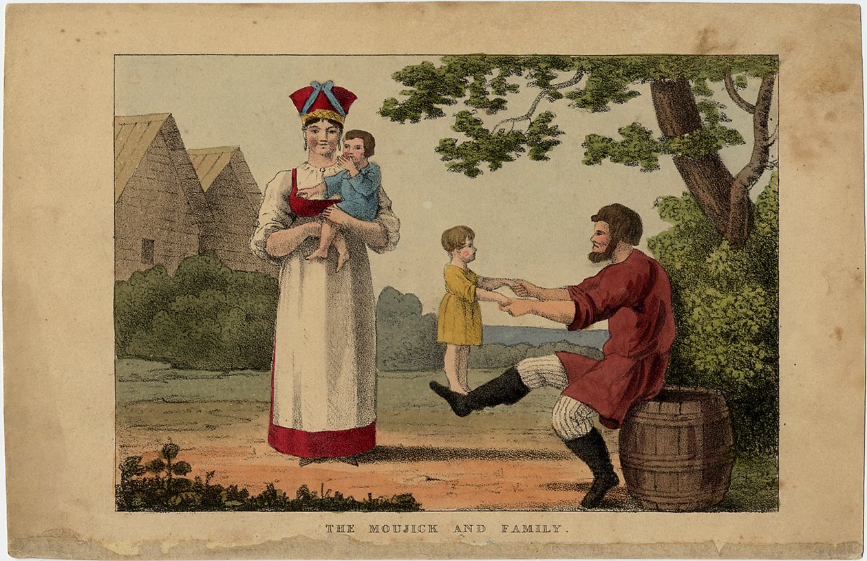 Família camponesa russa, década de 1810 de Unbekannt