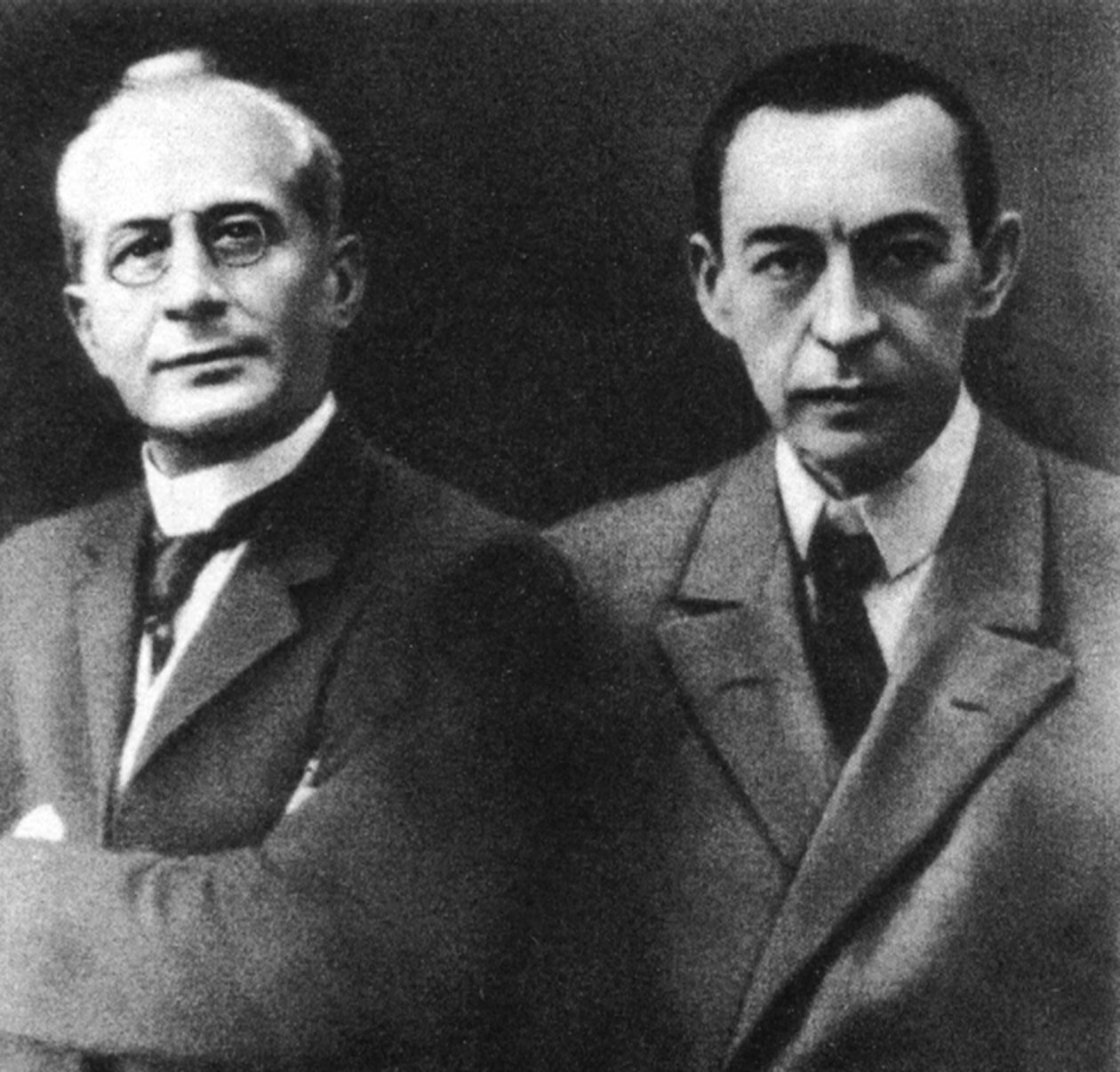 Maestro russo Alexander Siloti e compositor Sergei Rachmaninov, início do século XX de Unbekannt
