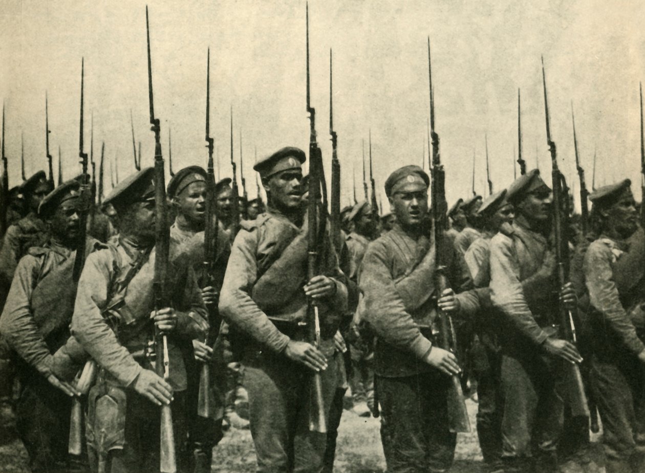Soldados russos, Primeira Guerra Mundial, 1914, c1920. de Unbekannt