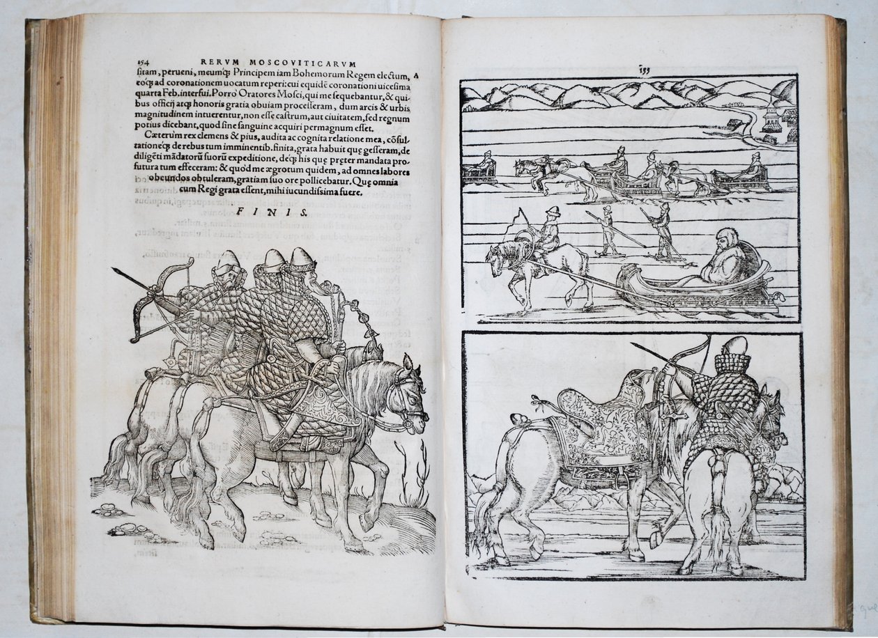 Guerreiros russos. Siegmund von Herberstein viaja pela Rússia De: Rerum Moscoviticarum commentarii .., 1571 de Unbekannt