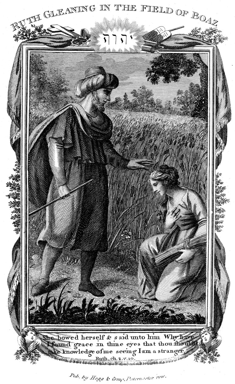 Ruth Gleaning no campo de Boaz, c1804 de Unbekannt