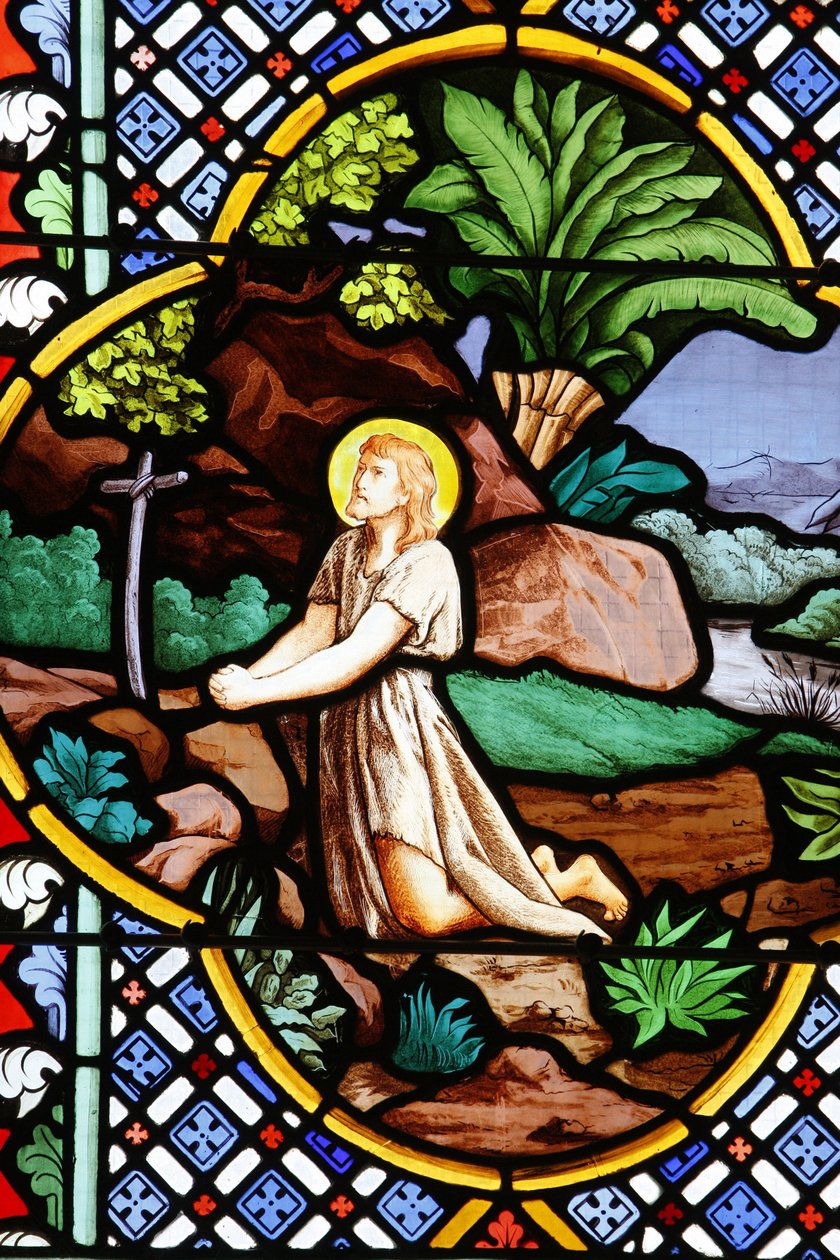 Catedral de Saint-Corentin (Saint Corentin), Quimper Vidro manchado : João Baptista no deserto, Quimper, França de Unbekannt