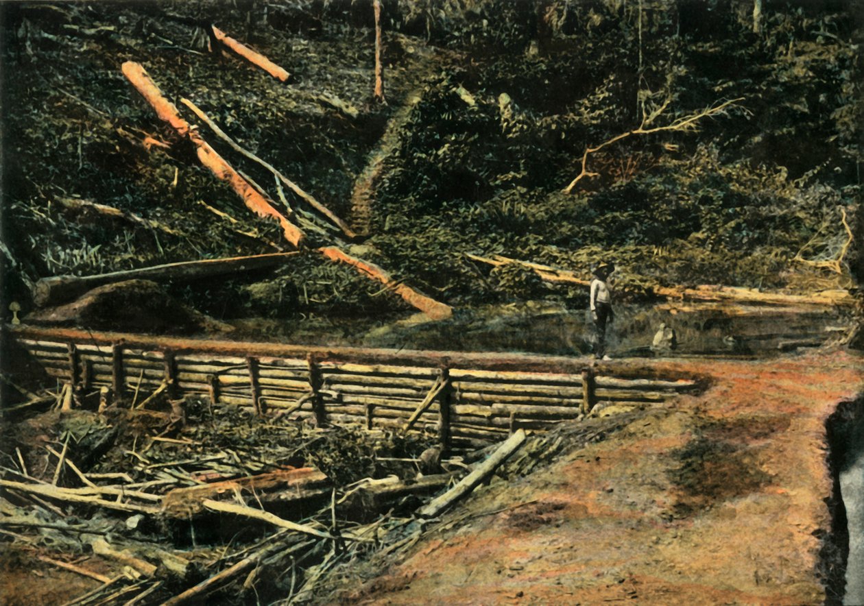 St. Elias. A Grande Cofferdam. Construção, construção em Cofferdam, 1900. de Unbekannt