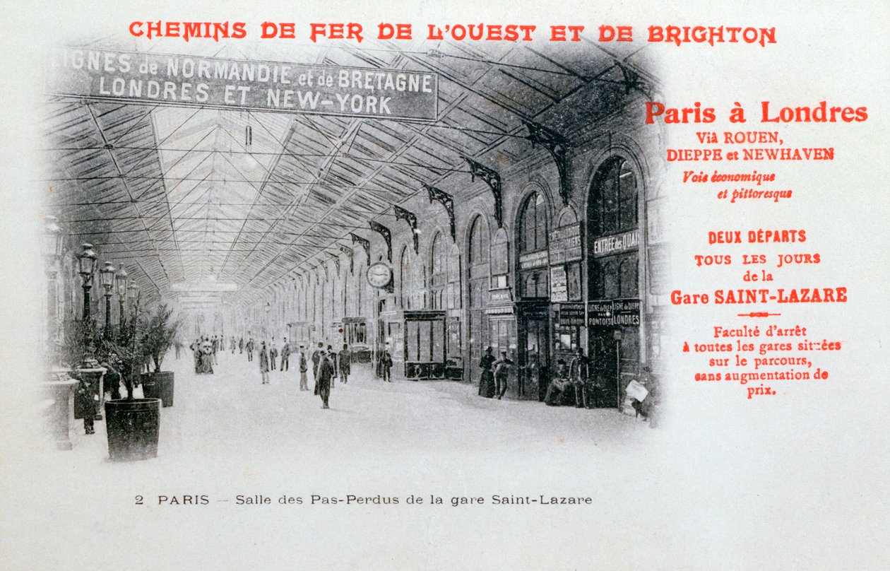 Estação Saint-Lazare, Paris, c1900 de Unbekannt