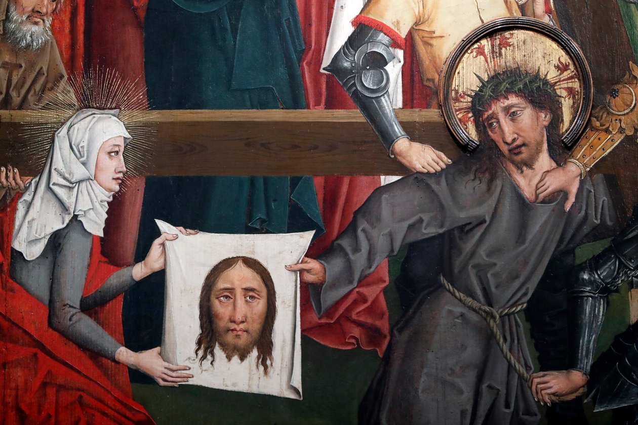 Igreja Católica de Saint-Pierre le Vieux, Cristo na sua Paixão, O Véu de Verónica, Pintura de Henri Lutzelman século XV, Estrasburgo, França (foto) de Unbekannt