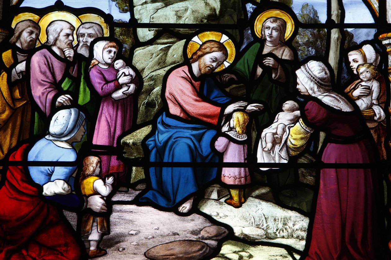 Saint Aignan ChurchJesus abençoa as crianças, Chartres, França de Unbekannt