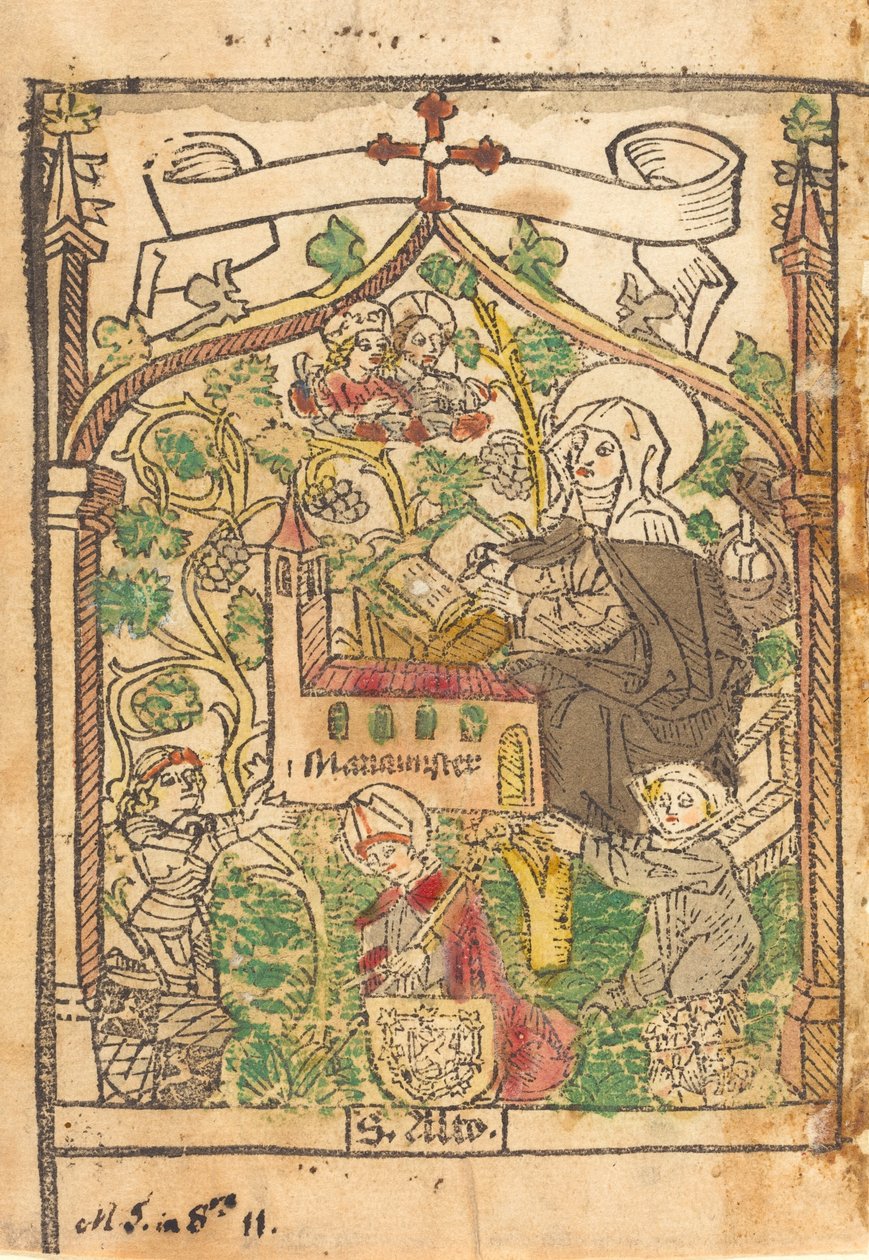 Santo Alto, Santa Brígida e os Fundadores do Mariamunster, c. 1500. de Unbekannt