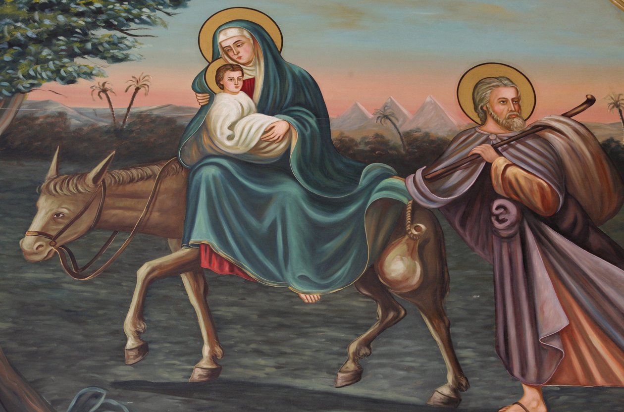Santo Antônio pintura da igreja copta: a fuga para o Egito, Jerusalém, Israel de Unbekannt
