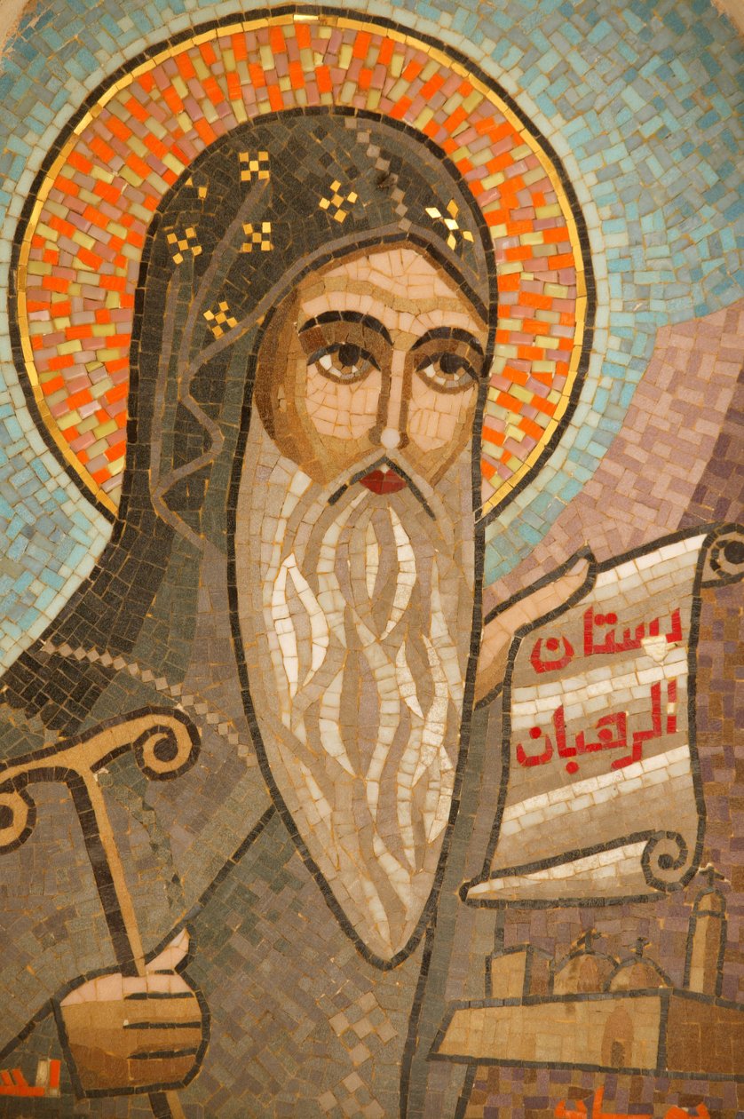 Ícone do mosteiro copta de São Bispo: Santo Antônio Egito de Unbekannt
