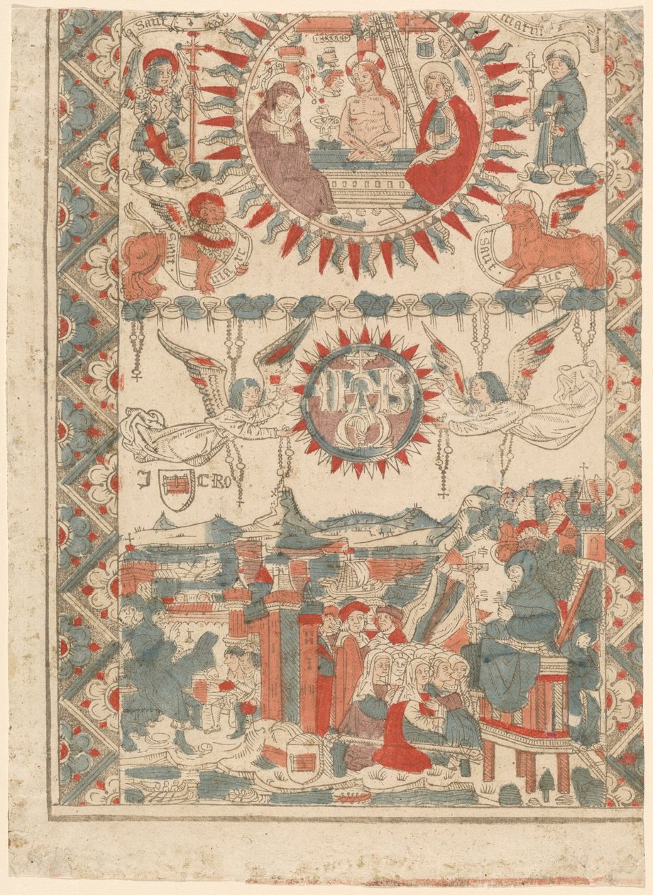 São Boaventura Chegando e Pregando em Lyon, 1480-1490. de Unbekannt