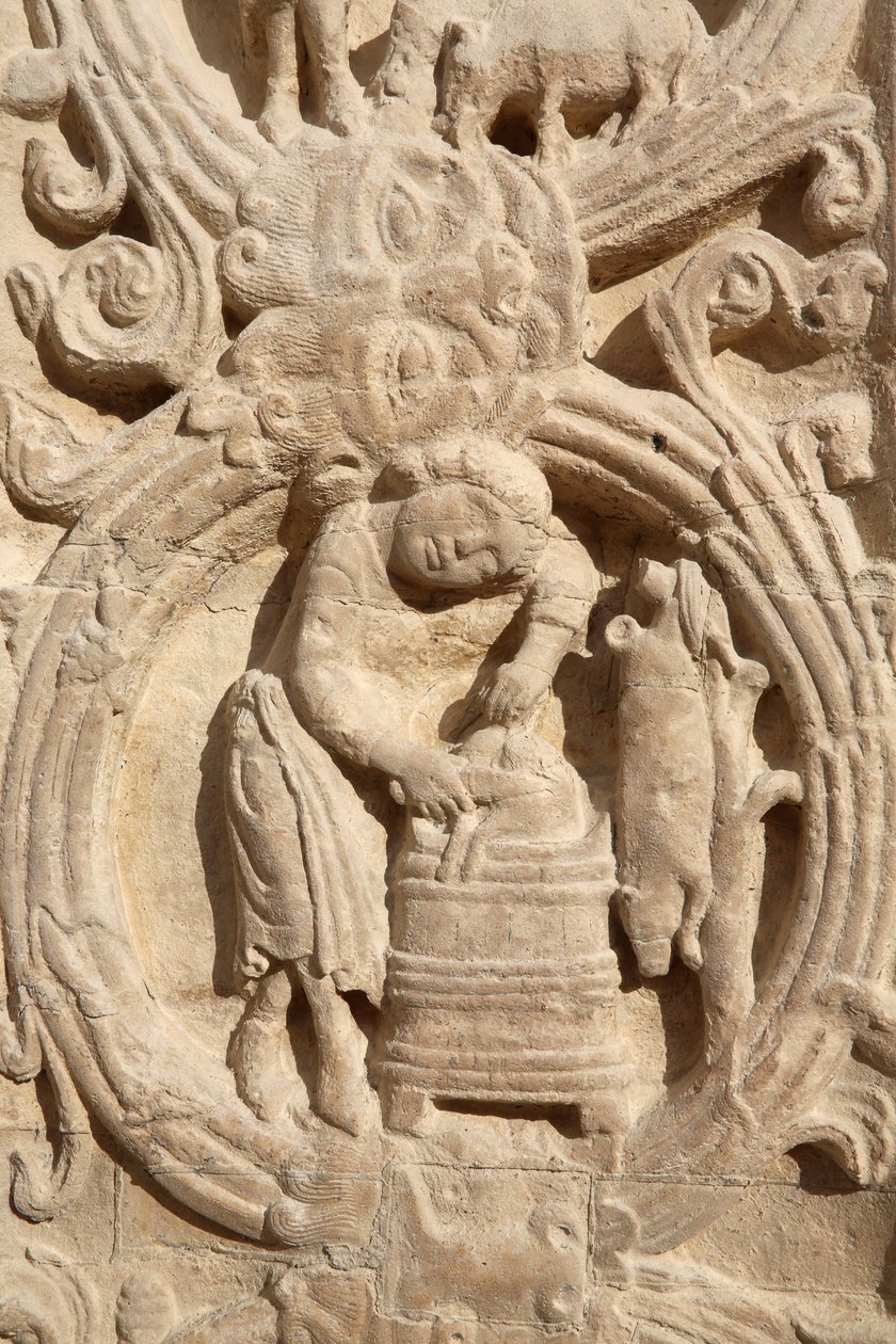 Basílica de Saint Denis. Portal central. Calendário agrícola, 20150919, Saint-Denis, França de Unbekannt