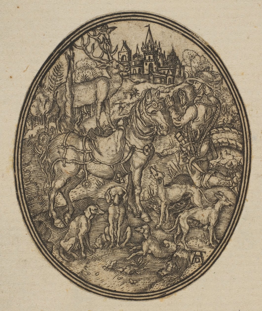 Saint Eustace reduziu a cópia reversa em oval.nd de Unbekannt