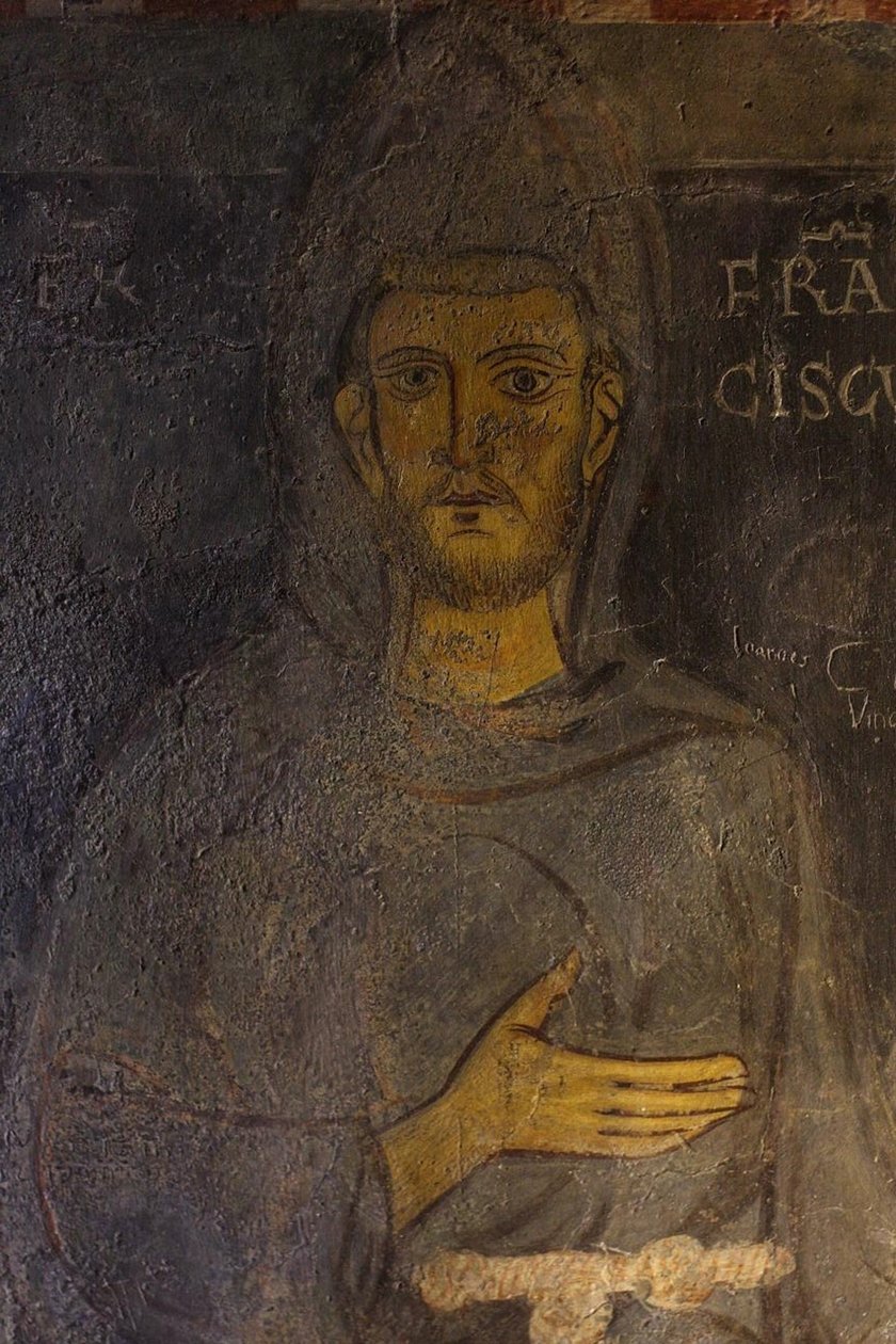 São Francisco de Assis Detalhe de seu retrato mais antigo, século XIII de Unbekannt
