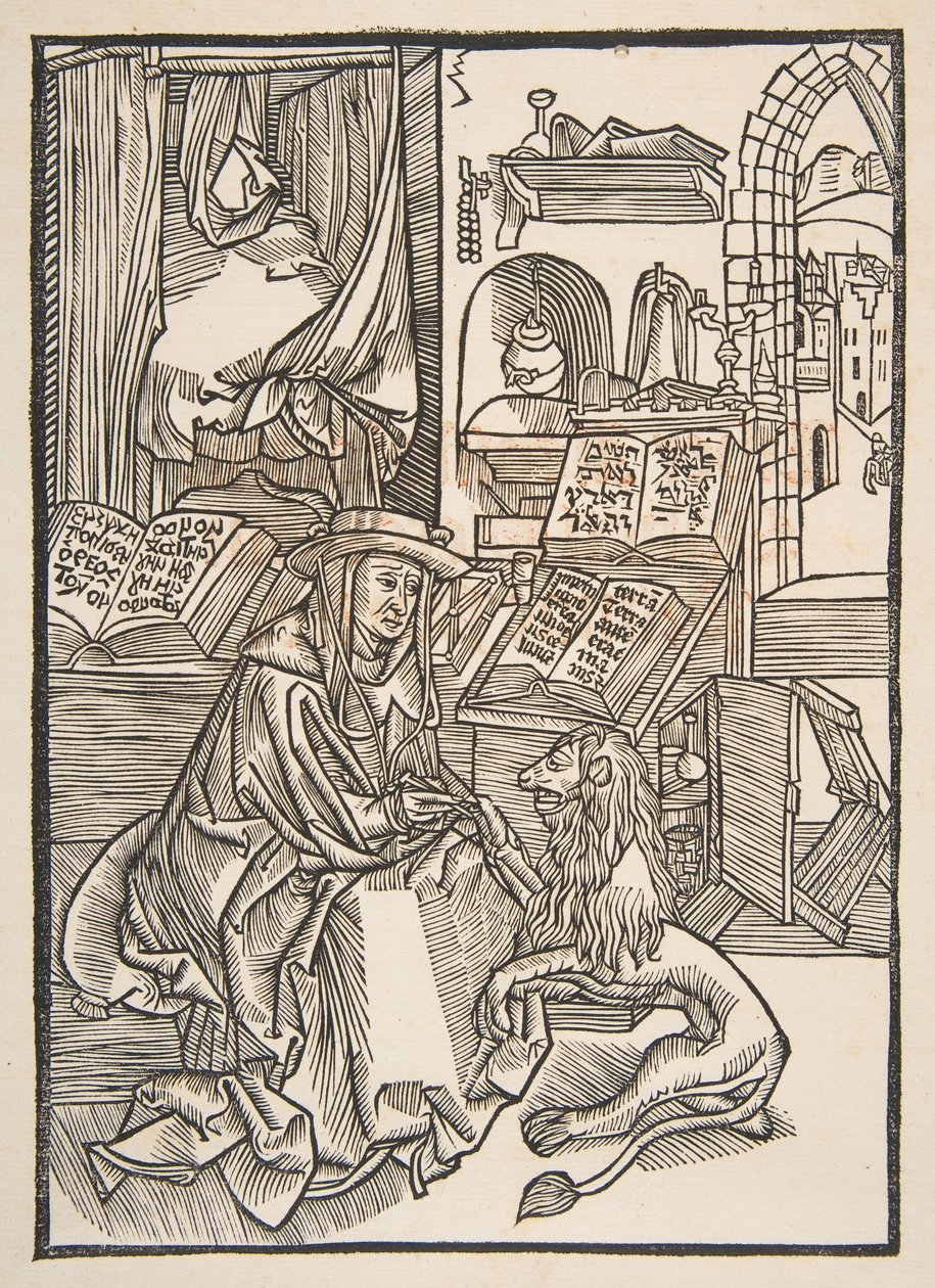 São Jerônimo extraindo um espinho do pé do Lions, Lyon 1508 copy.nd de Unbekannt