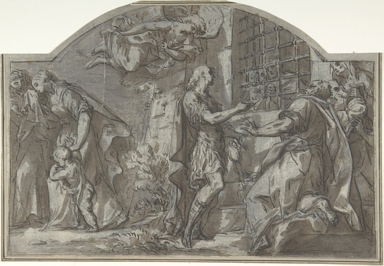 São Sebastião Exorta os Prisioneiros Cristãos, século XVIII. de Unbekannt