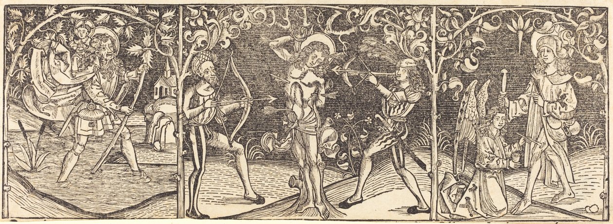 Santos Christopher, Sebastian e Roche, c. 1495. de Unbekannt