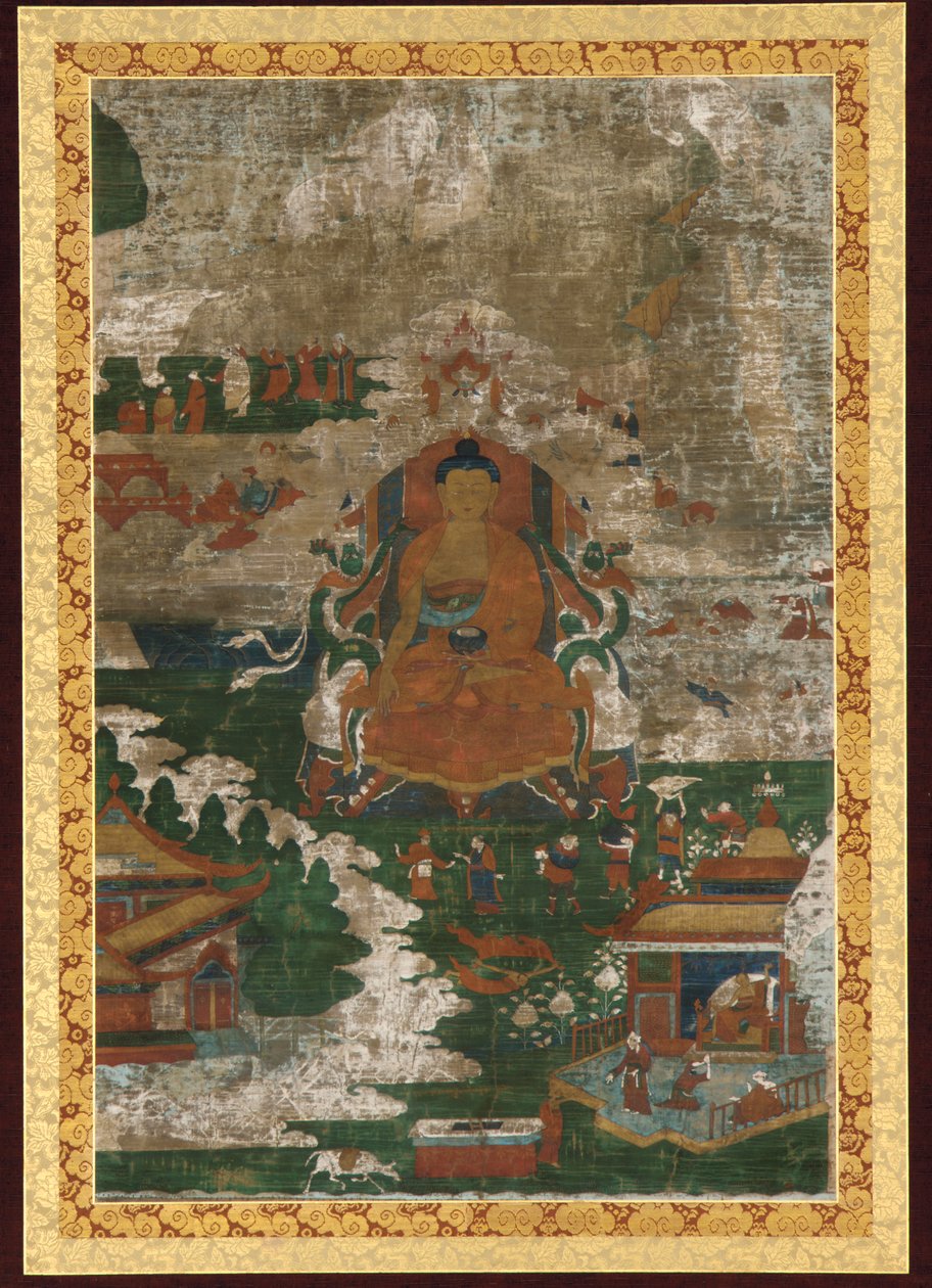 Sakyamuni entronizado e cenas biográficas, século XVIII. de Unbekannt