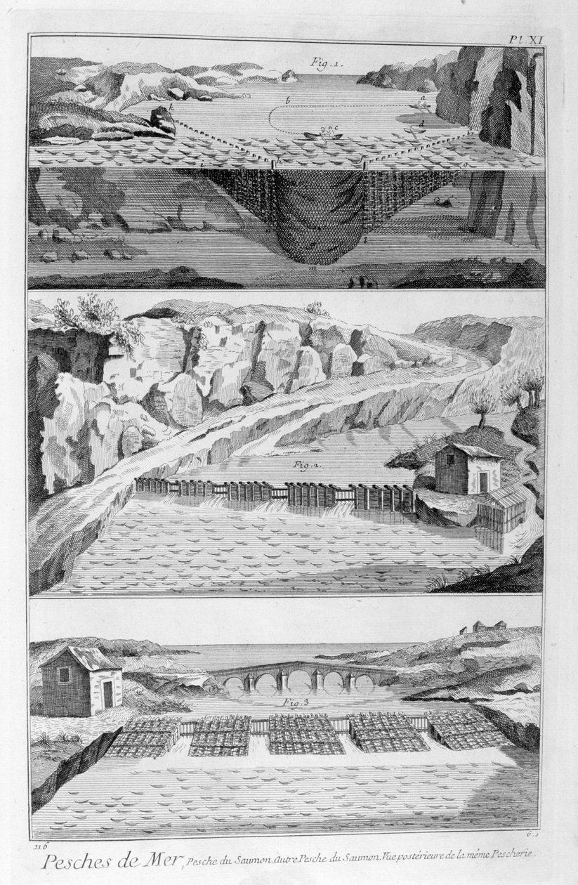 Pesca de salmão, 1751-1777 de Unbekannt