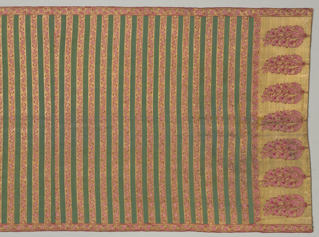 Faixa com flora e campo com faixas, década de 1700. de Unbekannt