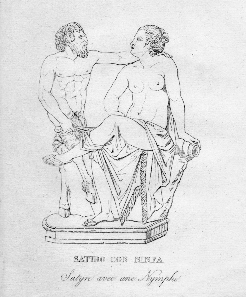 Satiro Con Ninfa Satyr com uma ninfa, c1850 de Unbekannt