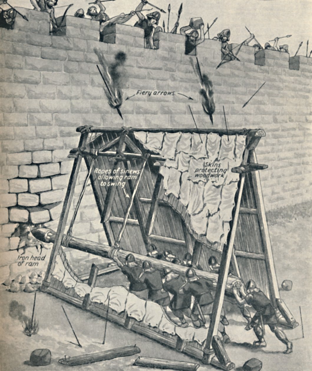 Saxões batendo em uma muralha da cidade, c1934 de Unbekannt