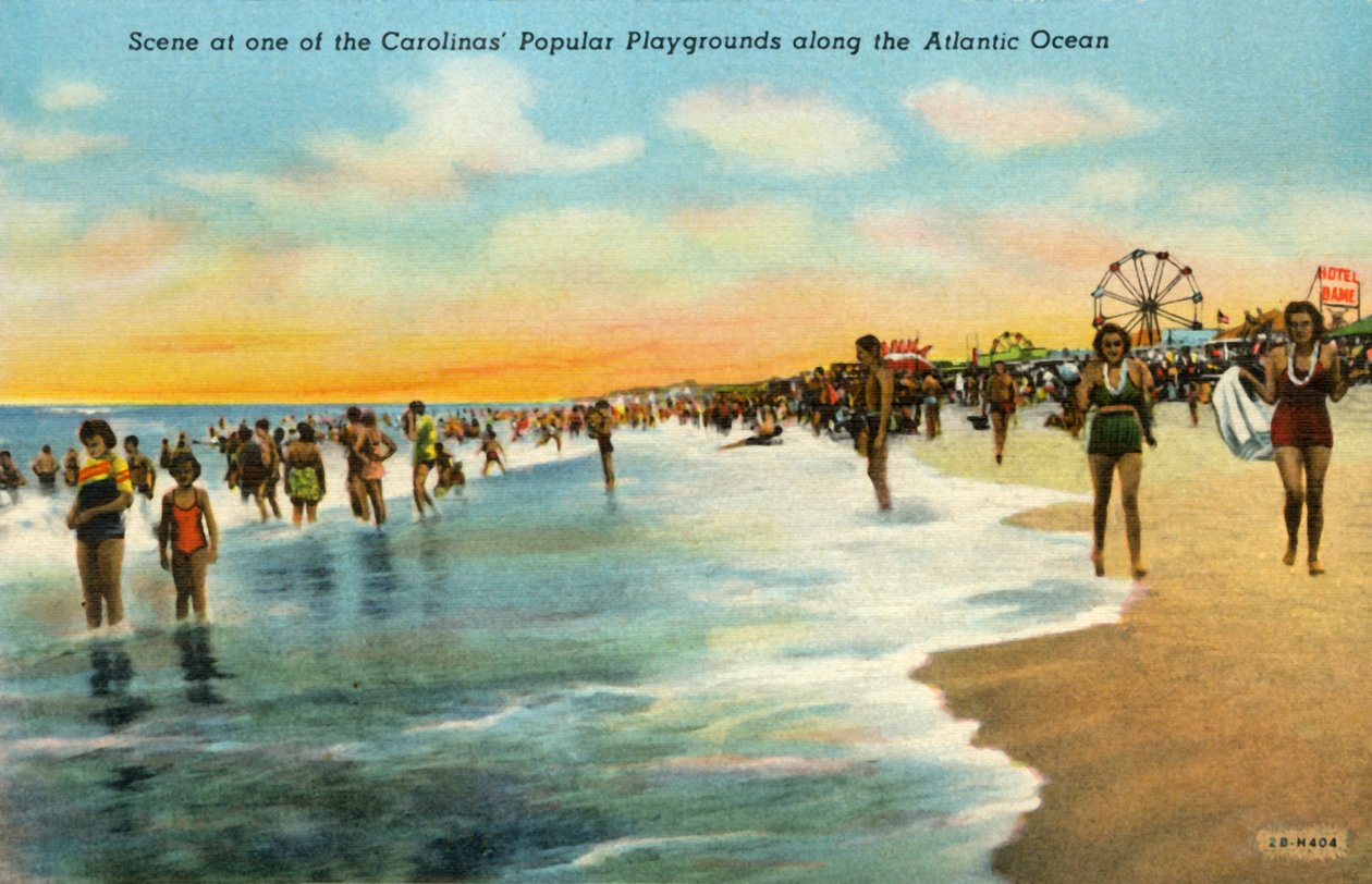 Cena em um dos Playgrounds populares de Carolinas ao longo do Oceano Atlântico, 1942. de Unbekannt