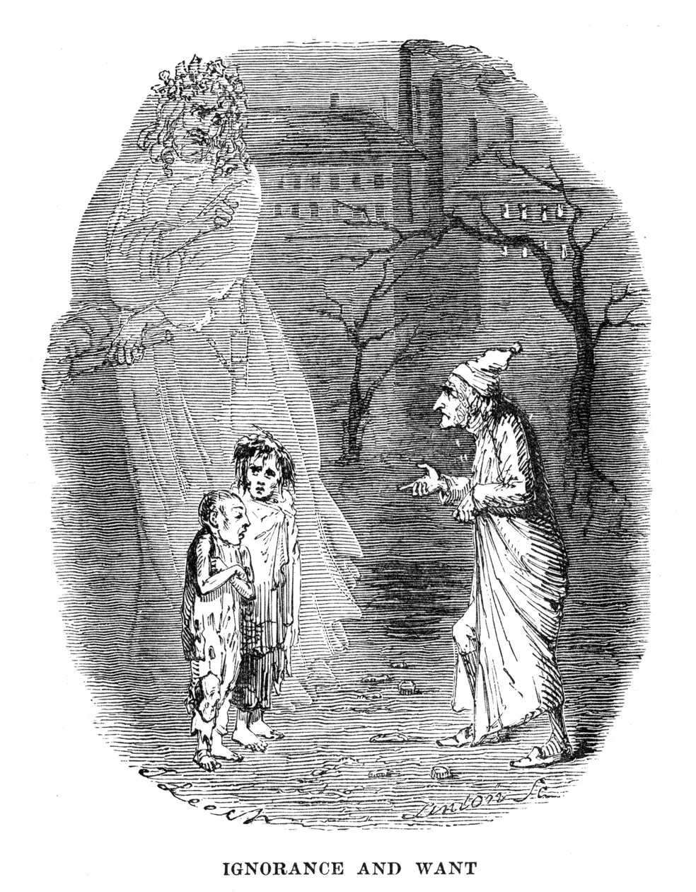 Cena de A Christmas Carol de Charles Dickens, 1843 de Unbekannt
