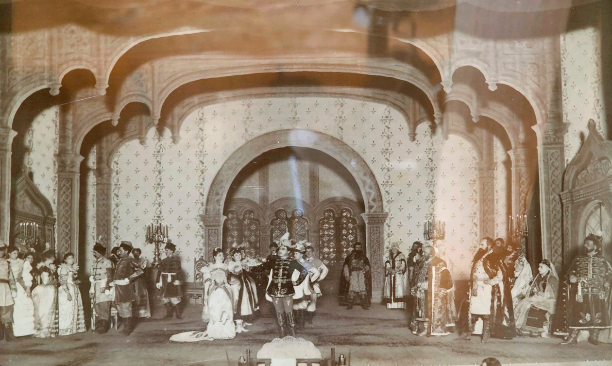 Cena de Alexander Ostrovskys toca False Dmitriy, Teatro Maly, Moscou, Rússia, década de 1870 de Unbekannt