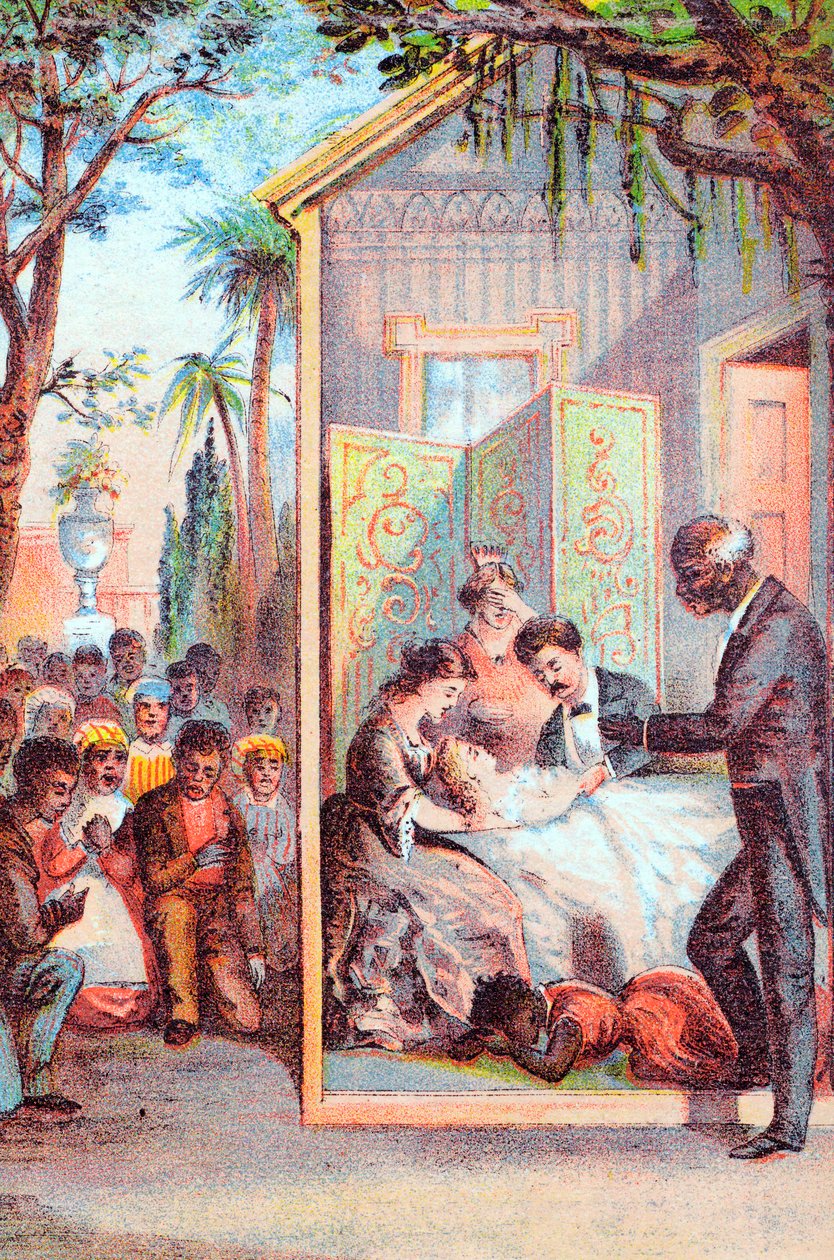 Cena de Harriet Beecher Stowes tio Toms Cabin, c1870 de Unbekannt