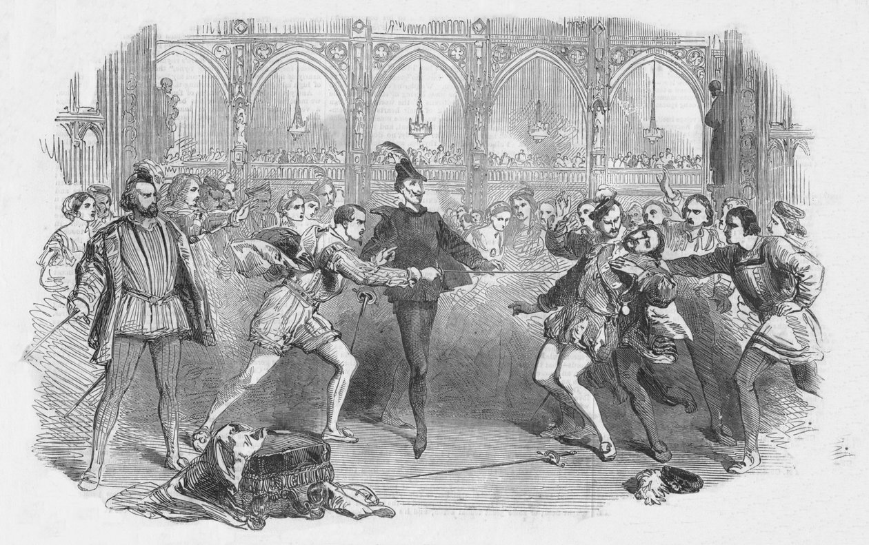 Cena de Spohrs Faust, na Ópera Italiana Real, 1852. de Unbekannt