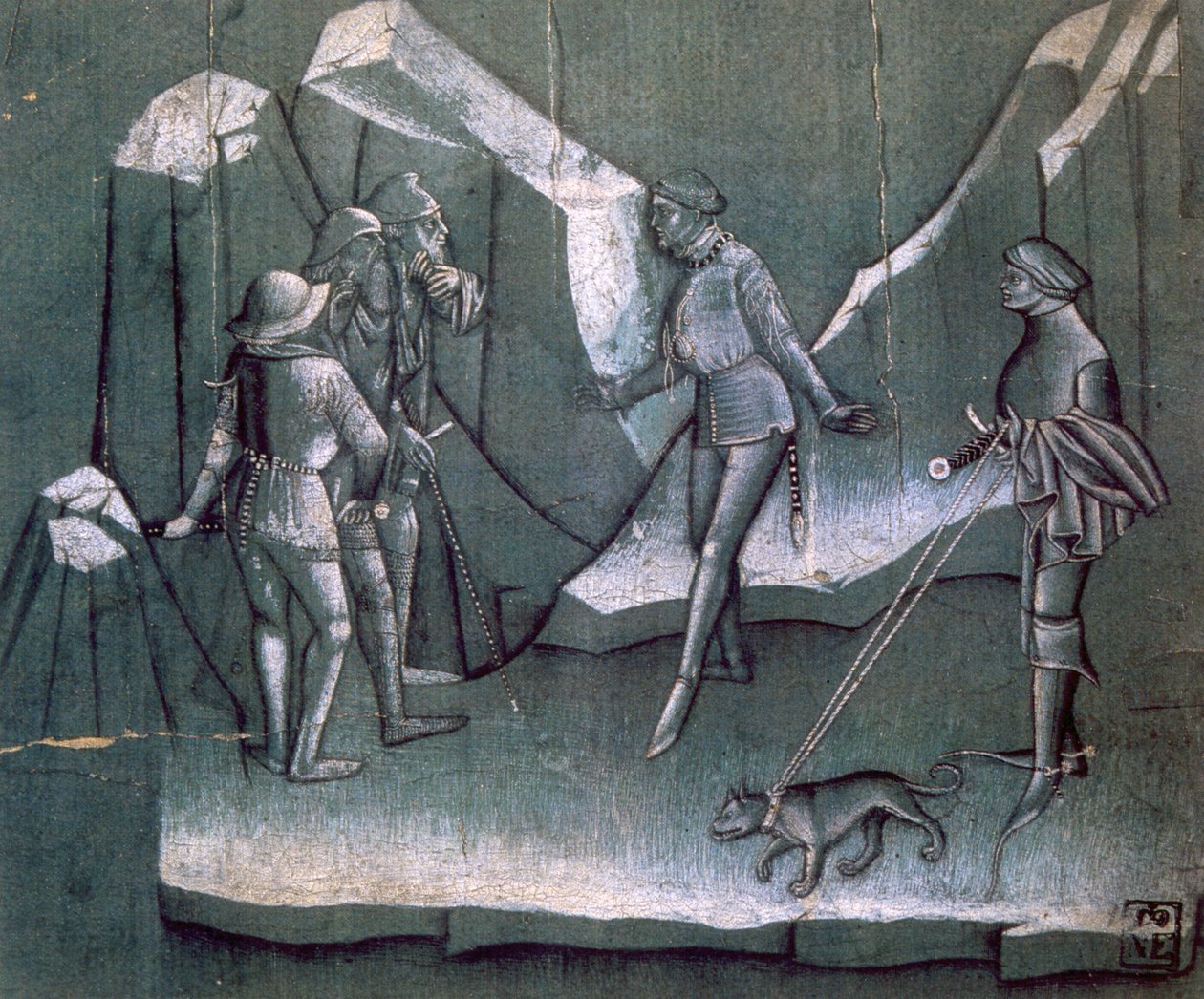 Cena de uma história de cavalaria, c1400 de Unbekannt