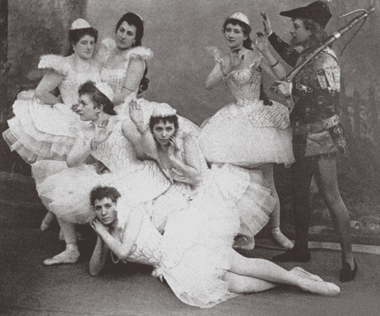 Cena do Lago dos Cisnes, no Teatro Mariinsky. 1895 de Unbekannt