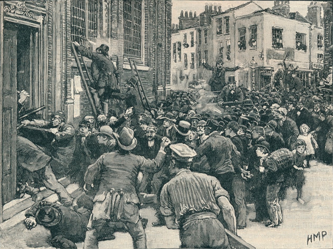 Cena nos motins de Birmingham no Popery, 1868 1906 de Unbekannt
