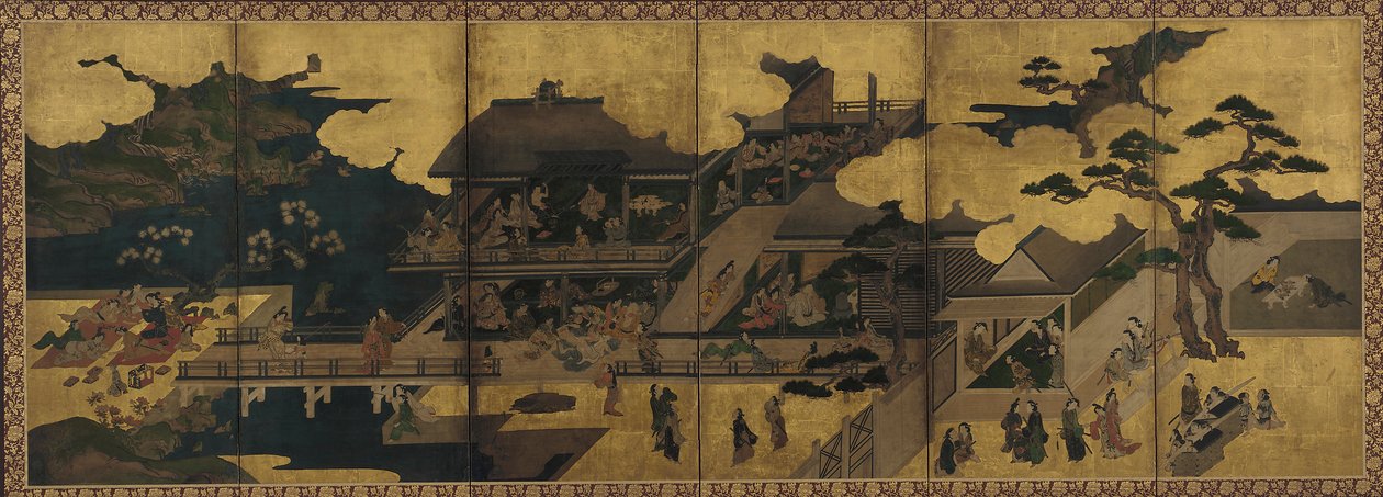 Cena de festa em bordel, período Edo, final do século XVII. de Unbekannt