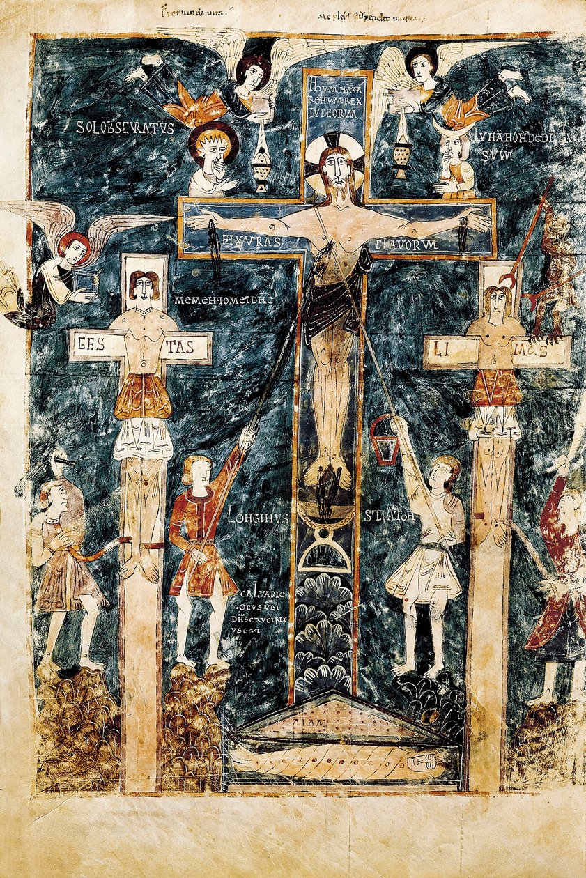 Cena da Crucificação, miniatura, 976 de Unbekannt